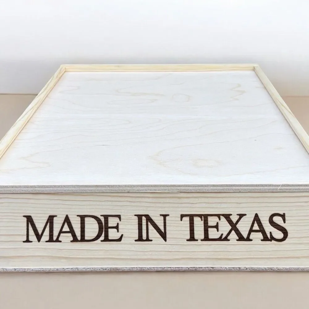 Pie/Cake Box/Tin/Storage Container/Trinket Box “Made In Texas” Square Dining New